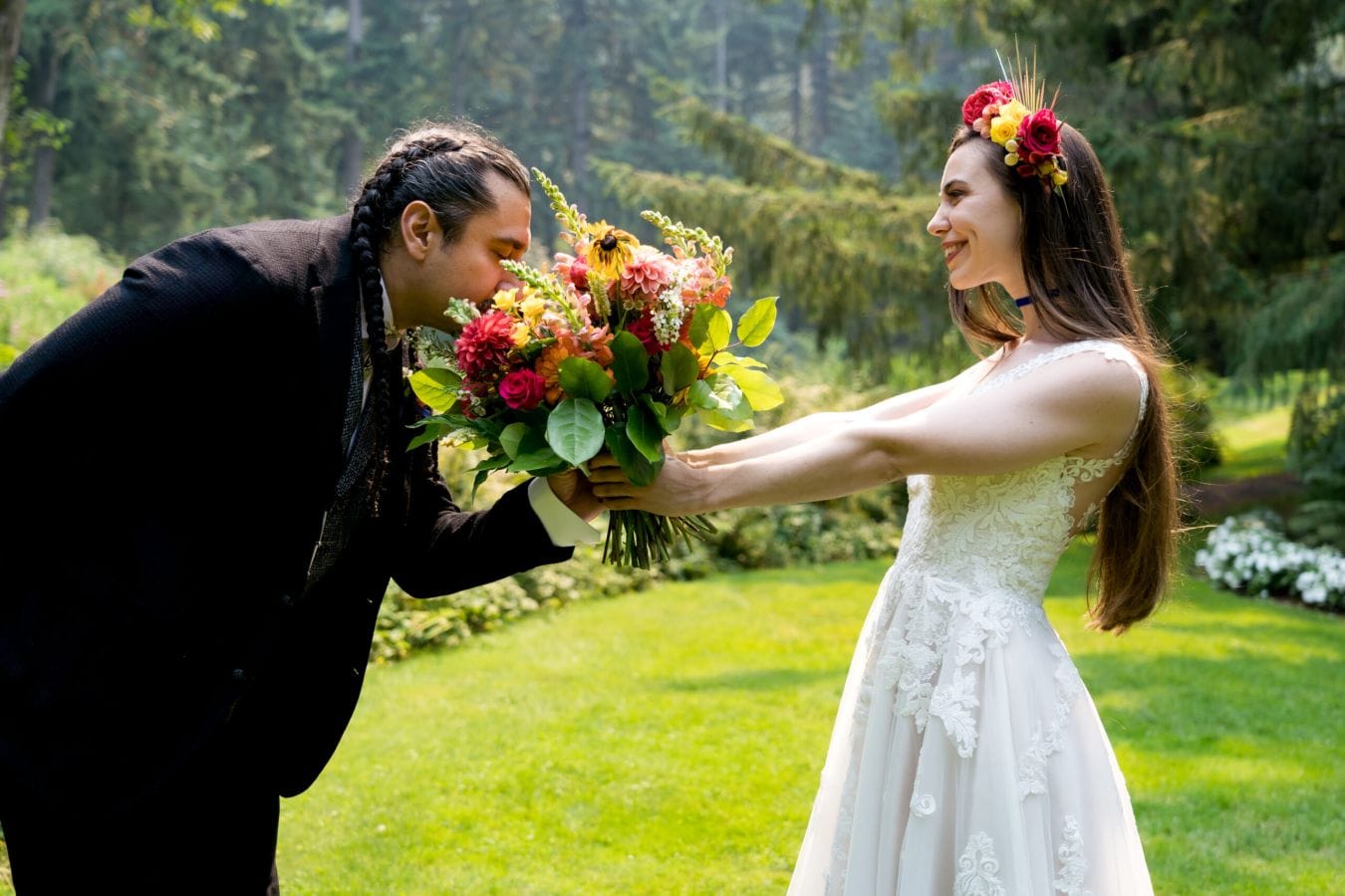 Katie & Royeric wedding at Bridal Veil Lakes, The Gorge, OR — photo 14